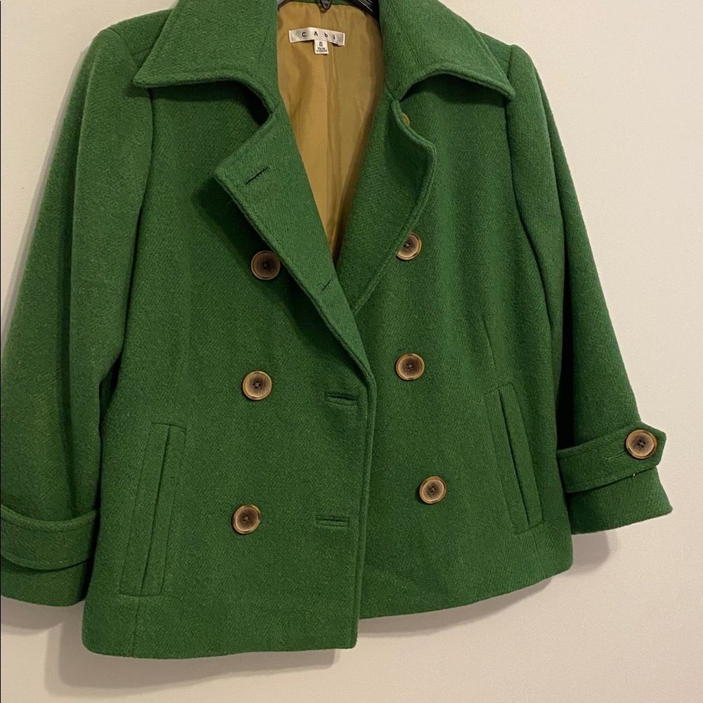 CAbi Green Double-Breasted Pea Coat - Picture 3 of 9